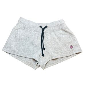 Love Junkie grey drawstring embroidered smiley face short girls size Large NWOT